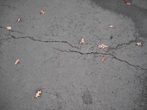 Asphalt driveway crack